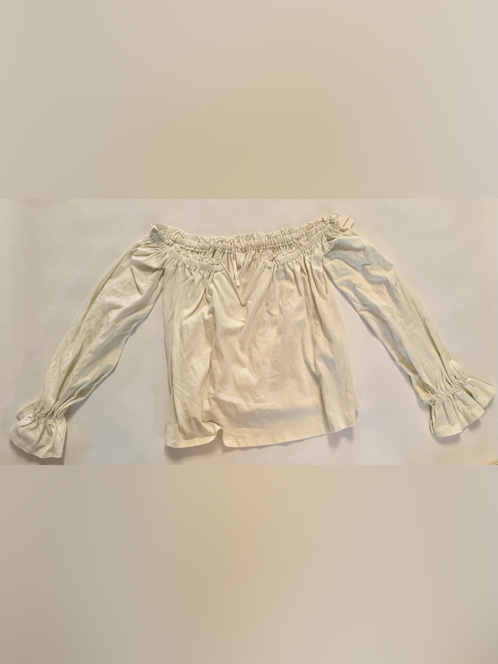 Anthropologie Off-Shoulder Cream Blouse